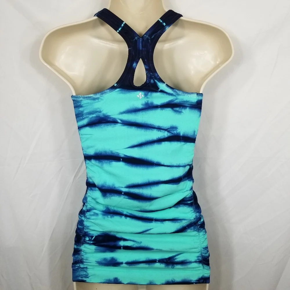 Womens Nux Newly Charmed Tank Magic Mint Blue Racerback Tank Tie Dye Small - Picture 5 of 8